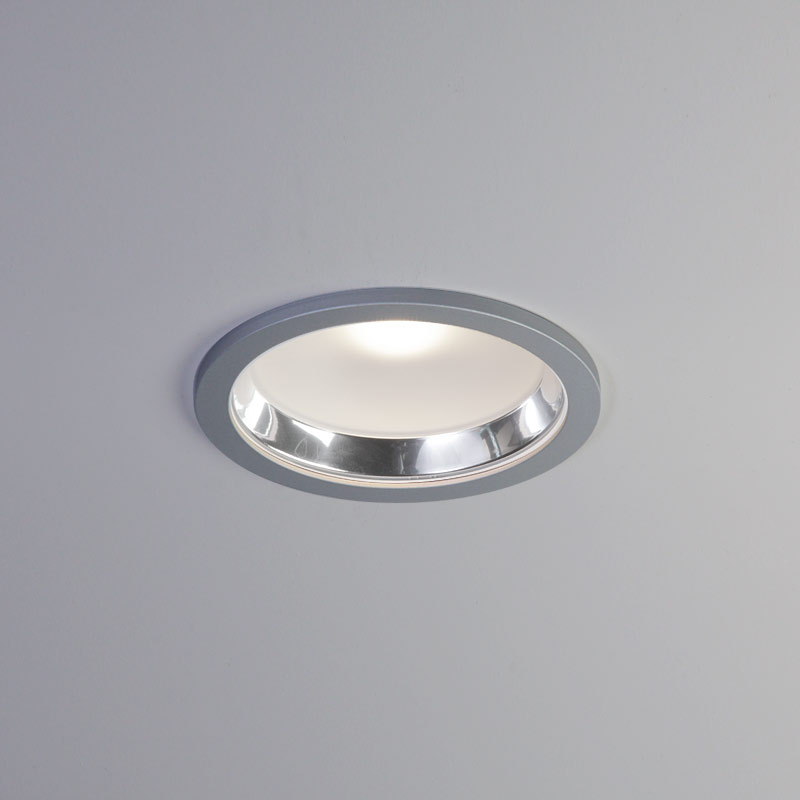 Meson round 190 - Opal diffuser, Glossy anodized, Matt silver grey